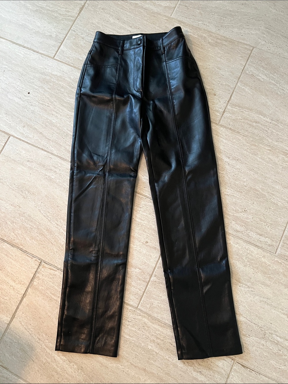 Wilfred Black Faux Leather Pants